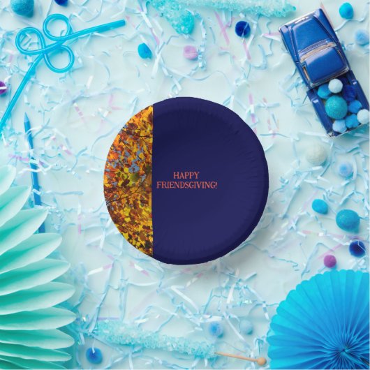 Bols En Carton Navy Blue & Feuilles Thanksgiving Friendsgiving (Fête)