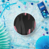 Bols En Carton noir rose et gris abstrait (Fête)