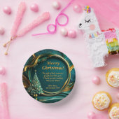 Bols En Carton Nom Message Société Green Gold Christmas Tree (Fête)