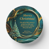 Bols En Carton Nom Message Société Green Gold Christmas Tree (Recto)