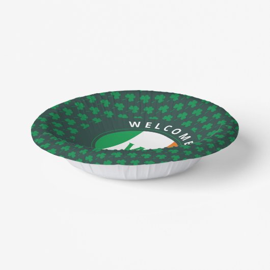 Bols En Carton Nom moderne Monogram Irish Flag Shamrock (Angulaire)