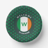 Bols En Carton Nom moderne Monogram Irish Flag Shamrock (Recto)