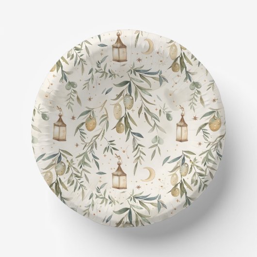 Bols En Carton Olive & Lantern Islamic Party Bowls (Recto)