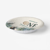 Bols En Carton ONE Happy Camper Green Bear 1er anniversaire fête (Angulaire)