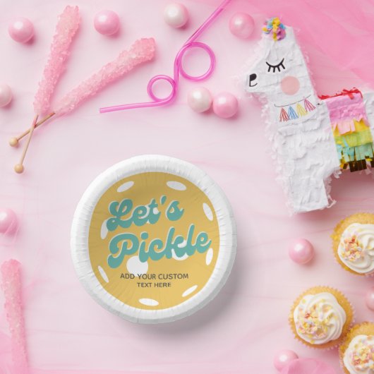 Bols En Carton Orange Pickleball Pickle Texte personnalisé (Fête)