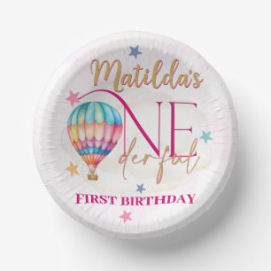 Bols En Carton Ours dans un ballon rose Plaques de papier rond de