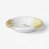Bols En Carton Palm Tree Foliage or Feuille mignonne Mariage (Angulaire)