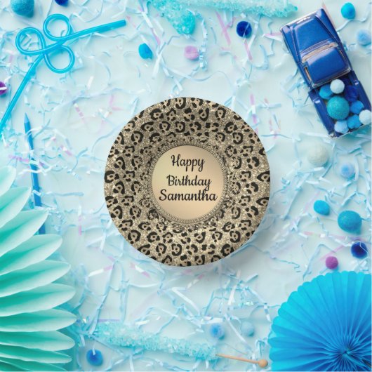 Bols En Carton Papier Empreinte de léopard Gold Glam Parties scin (Fête)