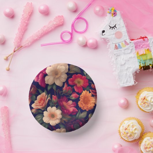 Bols En Carton Papier peint à motifs floraux (Fête)