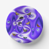 Bols En Carton Papillon et perles sur soie violette (Recto)