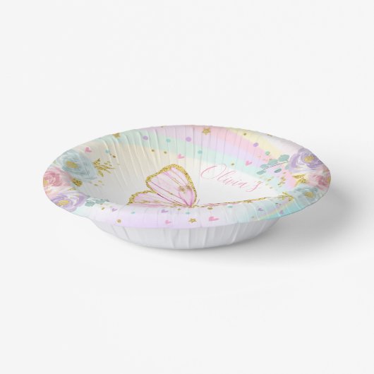 Bols En Carton Papillon fête d'anniversaire rose papillon floral (Angulaire)