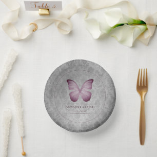Bols En Carton Papillon rose Vintage Mariage damassé