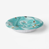 Bols En Carton Papillon sur soie verte avec perles (Angulaire)