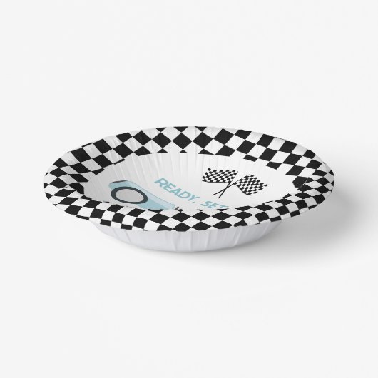 Bols En Carton Parcours de course bleu - Partir Baby shower (Angulaire)