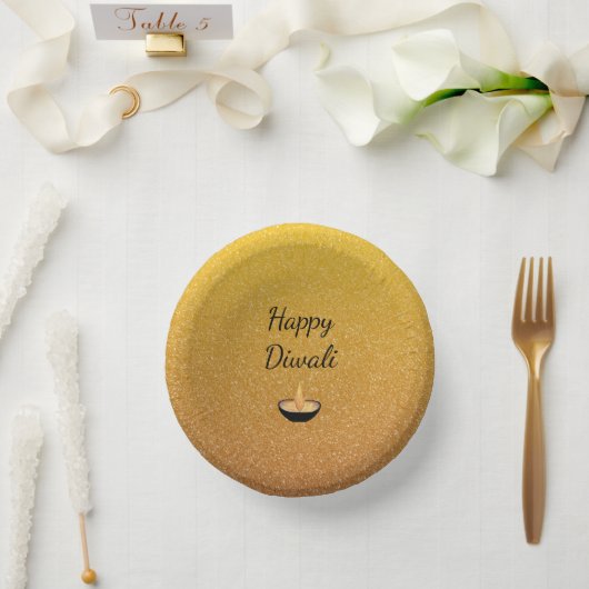 Bols En Carton Parties scintillant or Diwali Glam Diya Lampe flam (Mariage)