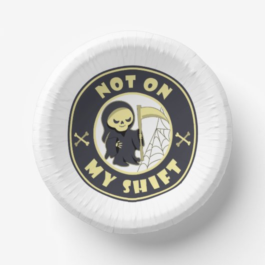 Bols En Carton Pas sur mon poste Grim Reaper Citation d'Halloween (Recto)