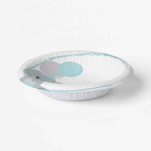 Bols En Carton Pastel Elephant Baby Girl Script Baby shower (Angulaire)