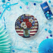 Bols En Carton Patriotique, floral en détresse (Fête)