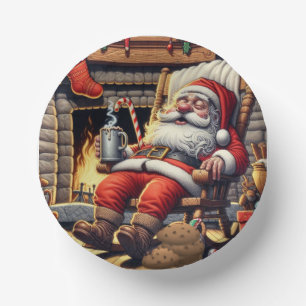 Bols En Carton Père Noël dort Noël