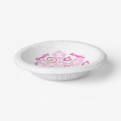Bols En Carton Personalized Pink Checkered Cowgirl Pattern  (Angulaire)