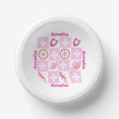 Bols En Carton Personalized Pink Checkered Cowgirl Pattern  (Recto)