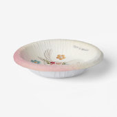 Bols En Carton Petit Bol en papier floral d'oiseau blanc (Angulaire)