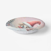 Bols En Carton Petit chiot de Noël en chapeau santa (Angulaire)