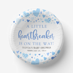 Bols En Carton Petit Coeur brise-coeur Bleu Baby shower Valentine