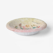 Bols En Carton Petit Oiseau Feuille Fleurs Pink Paper Bowl (Angulaire)
