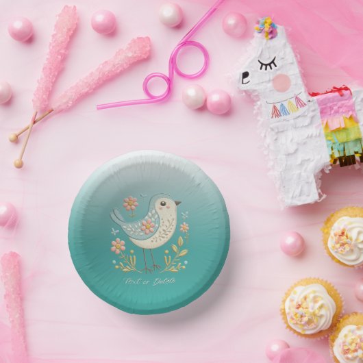 Bols En Carton Petite broderie florale d'oiseaux Livre vert Bowl (Fête)