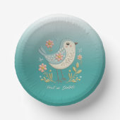 Bols En Carton Petite broderie florale d'oiseaux Livre vert Bowl (Recto)