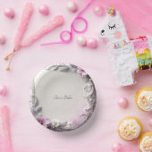 Bols En Carton Pink Floral Frame Paper Bowls (Fête)