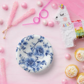 Bols En Carton Plaque de papier bleu en fleurs (Fête)