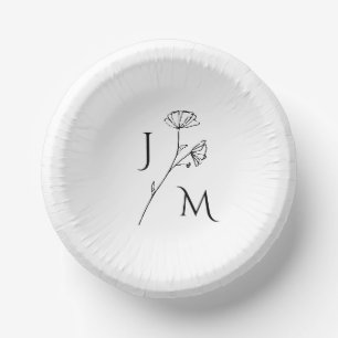Bols En Carton Plaque de papier monographique minimaliste personn
