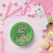 Bols En Carton Plaques de fête rose et verte (Fête)