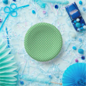 Bols En Carton Pointillisme Classique Blanc - Vert Été (Fête)