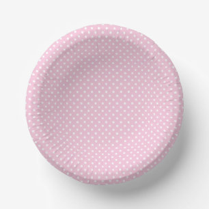 Bols En Carton Points classiques blancs et rose clair