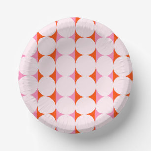 Bols En Carton Points et rayures ludiques - rouge et rose