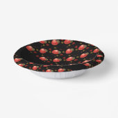 Bols En Carton Pommes rouges et feuilles sur noir (Angulaire)