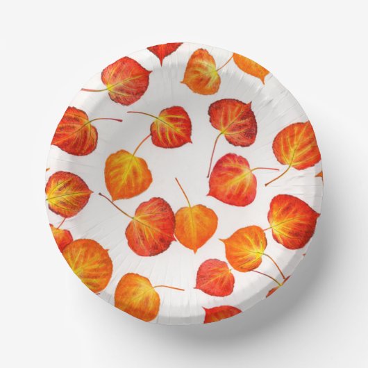 Bols En Carton Quaking Aspen Autumn Feuilles de papier Bowles (Recto)