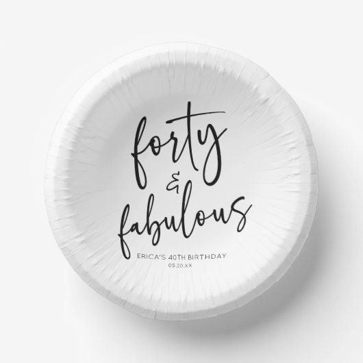 Bols En Carton Quarante et fabuleux Minimal 40e fête d'anniversai (Recto)