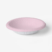 Bols En Carton Rayures Classiques Blanc - Rose Clair (Angulaire)