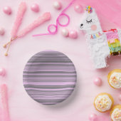 Bols En Carton Rayures Gris Violet (Fête)