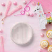 Bols En Carton Rayures Simples - Douce Teinte Rose (Fête)