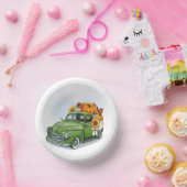 Bols En Carton Récolte d'automne dans un camion vert Latte Mug (Fête)