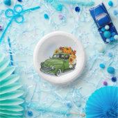 Bols En Carton Récolte d'automne dans un camion vert Latte Mug (Fête)