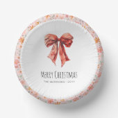 Bols En Carton Red Bow Coquette Élégant Noël Floral (Recto)