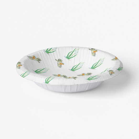 Bols En Carton Red Robin Oiseaux & Snowdrops Jouer Motif de print (Angulaire)