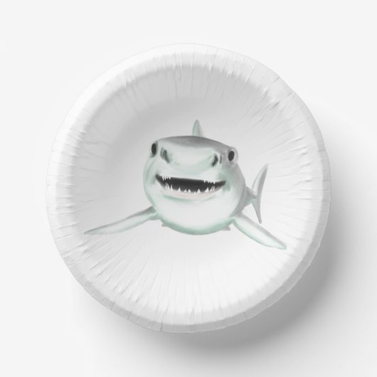Bols En Carton requin d'aquarelle souriant gris vert vert animal  (Recto)