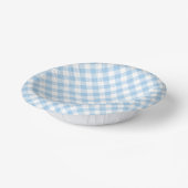 Bols En Carton Retro Gingham Bleu Bébé (Angulaire)